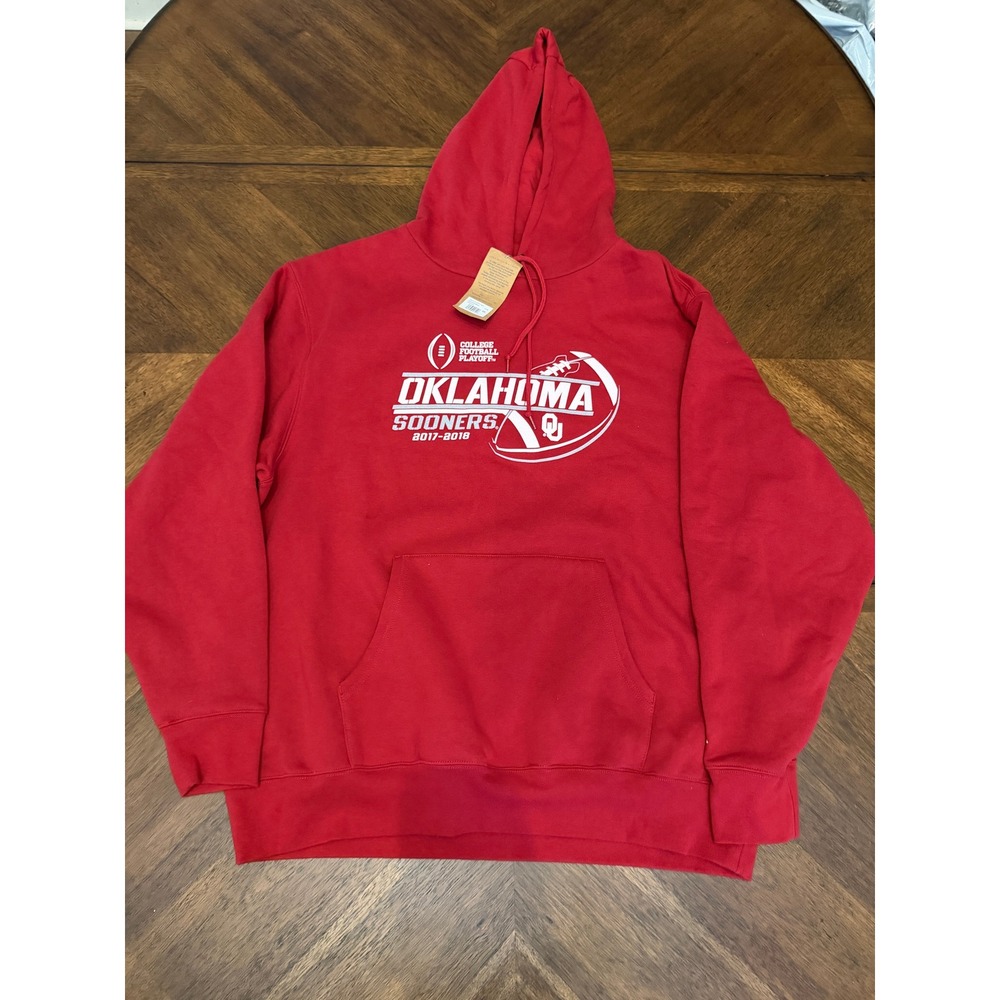Blue 84 Oklahoma Sooners College Football Playoff 2017 2018 Hoodie Mens 2X Red